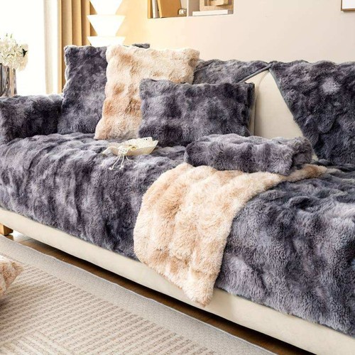 Soft fluffy sofa cover - fluffy,
