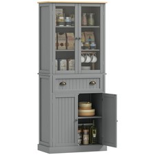 HOMCOM Tall Kitchen Cupboard, 5-tier Storage Cabinet with Adjustable Shelves