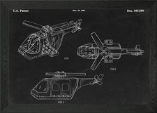 Lego Helicopter patent Framed