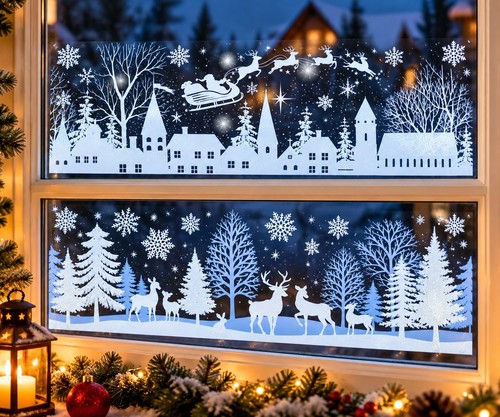 Christmas window stickers - christmas,