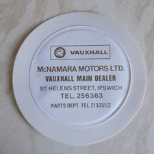 Rare Vintage Vehicle Tax Disc Holder Vauxhall GM Opel McNamara Motors Ipswich