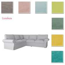 Custom Made Cover Fits IKEA EKTORP  2+2 Corner Sofa, 4 Seat, Velvet Fabric 