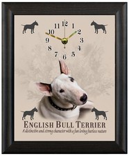 English bull terrier Gift Present clock wall or freestanding