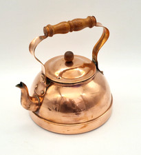 Vintage Copper Kettle Teapot with Wooden Handle