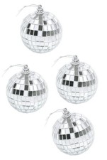 4 Disco Mirror Ball Baubles