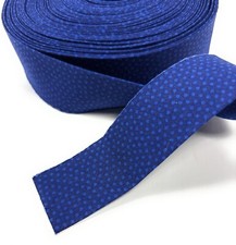 Quilt Binding Blue on Blue Dots 1.25" Wide Cotton Bias Single Center Fold 6 Yds