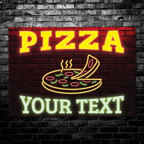 Personalised pizza neon effect - personalised,