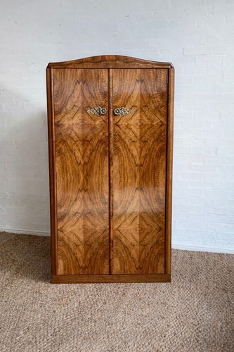 1930s art deco walnut tallboy - art,