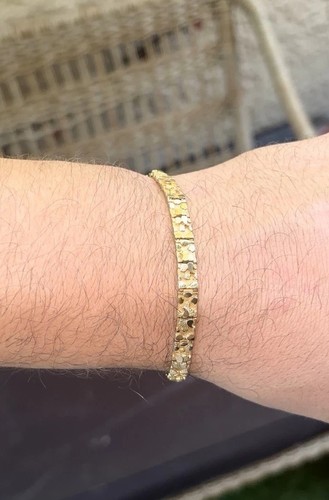 10k solid gold nugget bracelet - 10k,