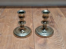 Vintage Small Pair Brass Candlestick by Ethan Allen, Made in USA, 11cm Tall