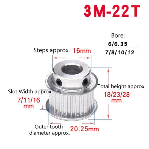 22t step timing - timing, pulley