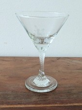Babycham cocktail glass.  14 Cm Tall,  9.5 Cm Rim Diameter. twisted stem.
