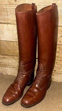 Roberts English Brown Leather Laced Ankle Long Equestrian Riding Boots UK Size 7