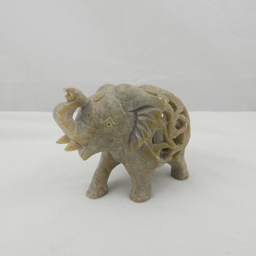 Hand carved soapstone elephant - soapstone,