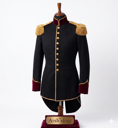 Men black military parade - black,