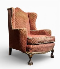 ANTIQUE WALNUT WING BACK