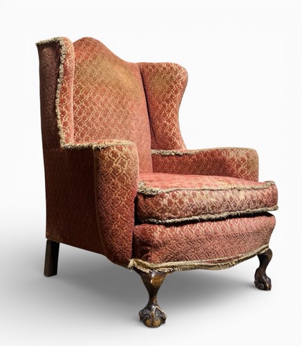 Antique walnut wing back - antique,