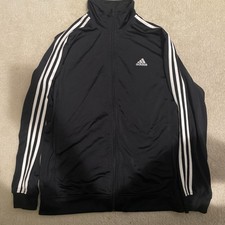 Adidas Mens Black Large Long Sleeve Front Zip Jacket Pre-Owned