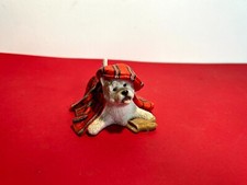 Leonardo Westie Pup with Tartan Cap and Blanket