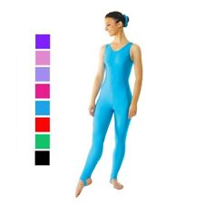 Plain front sleeveless lycra dance catsuit - mixed colours and sizes