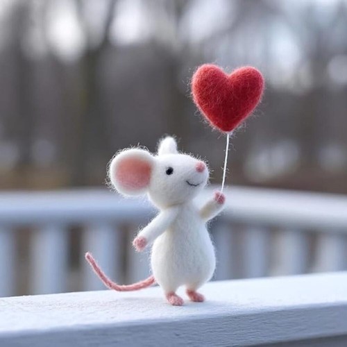 Felt mouse ornament - felt,