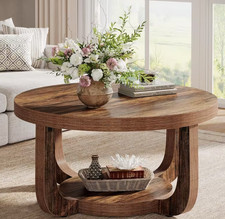 Round Coffee Table, 2-Tier