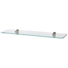 60cm Glass Floating Shelves Rounded Narrow Bathroom Storage Display Shelf Unit