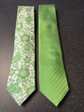 2x Green T.M Lewin 100% Silk