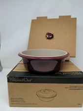 NEW Pampered Chef 9" Round Covered Baker Cranberry 1364 Stoneware RETIRED NOS