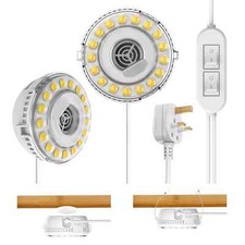 SANSI 10W Equiva 150W LED Puck Grow Light Plant Shelf Cabinet Hanging Lamp Timer