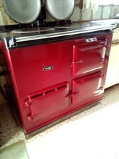 AGA  Gas Range Cooker. Two oven, two hob in claret