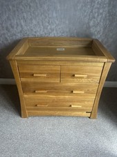 Mamas And Papas Solid Oak Chest of Drawers, Baby Change Table – Ocean Range