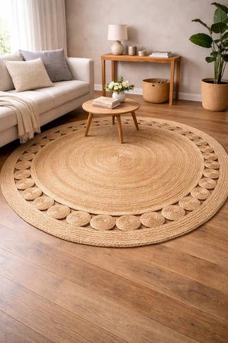 Round rug natural jute - round,