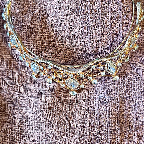 Gold tone crystal rhinestone - tone,