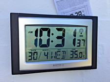 Acctim Digital Wall / Desk Clock Radio Controlled Stratus 74053- SCRUFFY BOX