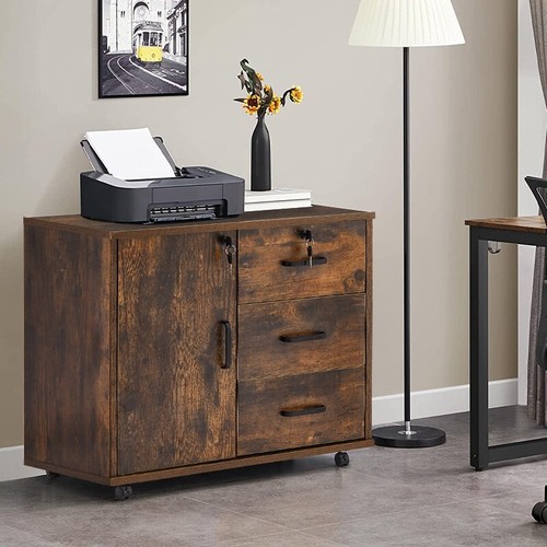 Brown office filing cabinet - office,