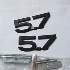 2x Black 5.7 Matte Metal Front Grille Emblem Badge Engine V8 Grand Luxury Motors