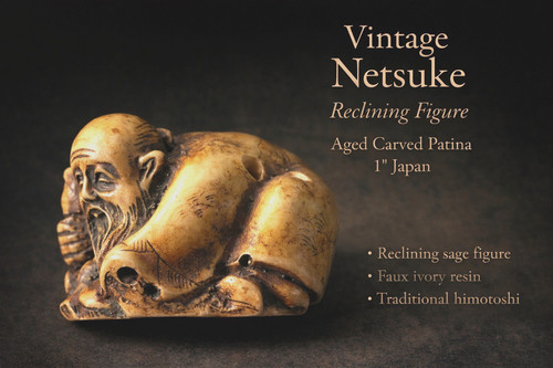 Vintage netsuke reclining sage - vintage,