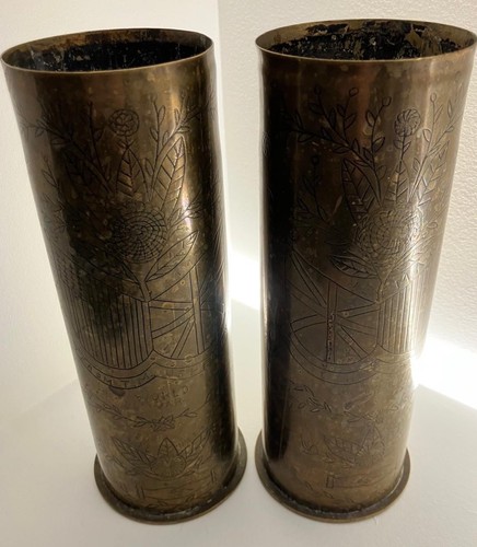 Set ww1 brass shells - 2, war