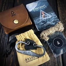 Flint and Steel Striker Mini Leather Pocket Kit - Fire Starting Bushcraft | UK