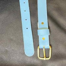 New Boys Childs Children Blue Real Leather Belt 25mm School Wedding Suit New V49