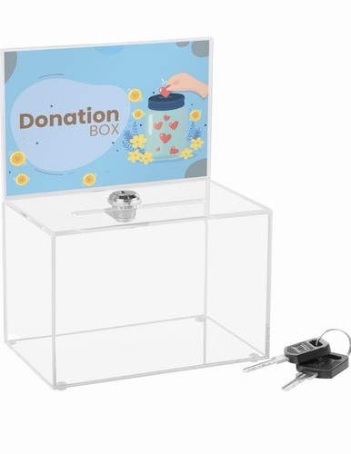 Portable acrylic donation - portable, box