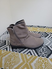 EUC Mink Hotter Whisper Dual Zip Nubuck Slouch Ankle Boots size 6.5 EXF Wide