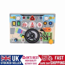 Montessori Wooden Driving Steering Wheel Busy Board Electronic Sensory Toy Gifts