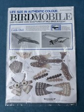 1973 BIRDMOBILE Little Owl Life Size Authentic Colour Sealed Card Sculpture Kit