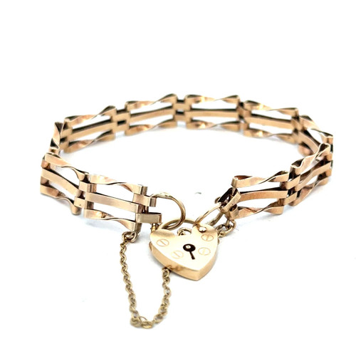 9ct yellow gold gate - , bracelet
