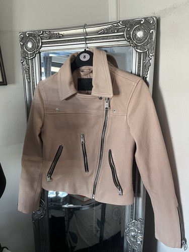 All saints pink leather jacket - pink,