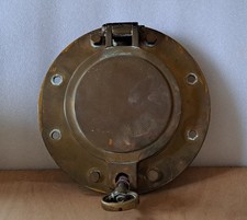 ANTIQUE BRASS PORTHOLE WITH STORM COVER