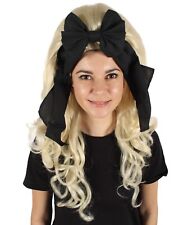 HPO Adult Women’s English Drag Queen Blonde Wig with Black Hair Bow, HW-7396