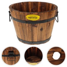  Planter Barrels for Outdoor Plants Wood Flower Wooden Bucket Garden
